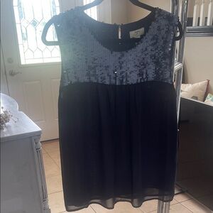 LOFT Navy Sequin Blouse